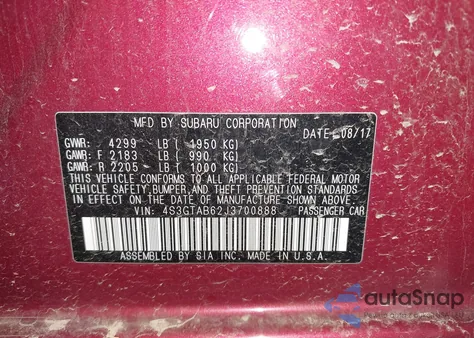 2018 Subaru Impreza 2.0I Premium z USA, uszkodzony, nr VIN 4S3GTAB62J3700888